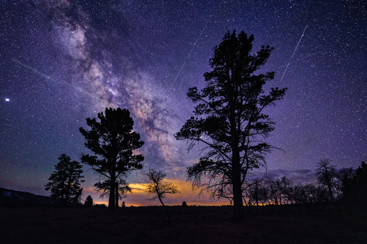 Trails of the Lyrid Meteor Shower. Credit: Adventure Photo / Getty Images