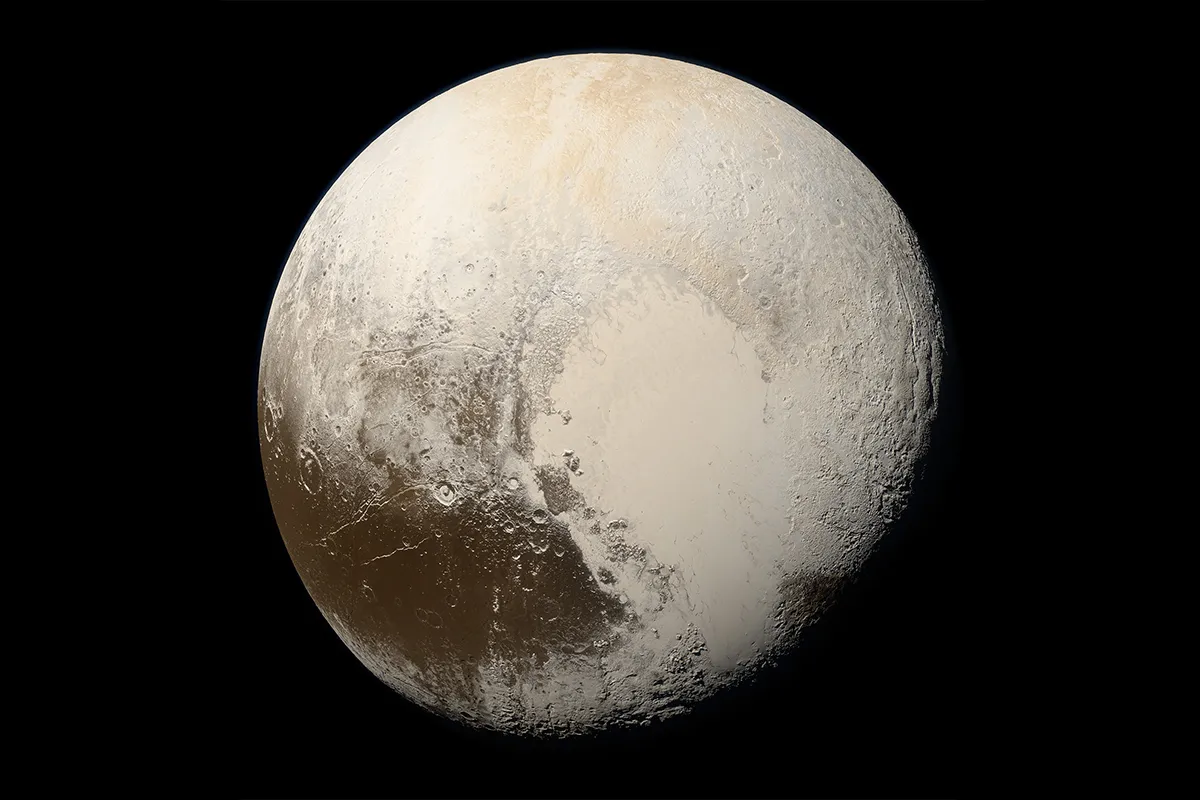 On Pluto you would be able to jump 15 times higher than you could on Earth. Credit: NASA/Johns Hopkins University Applied Physics Laboratory/Southwest Research Institute/Alex Parker