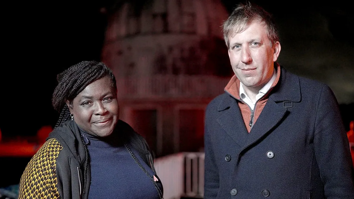 Maggie Aderin Pocock and Chris Lintott, presenters of the BBC Sky at Night TV programme.
