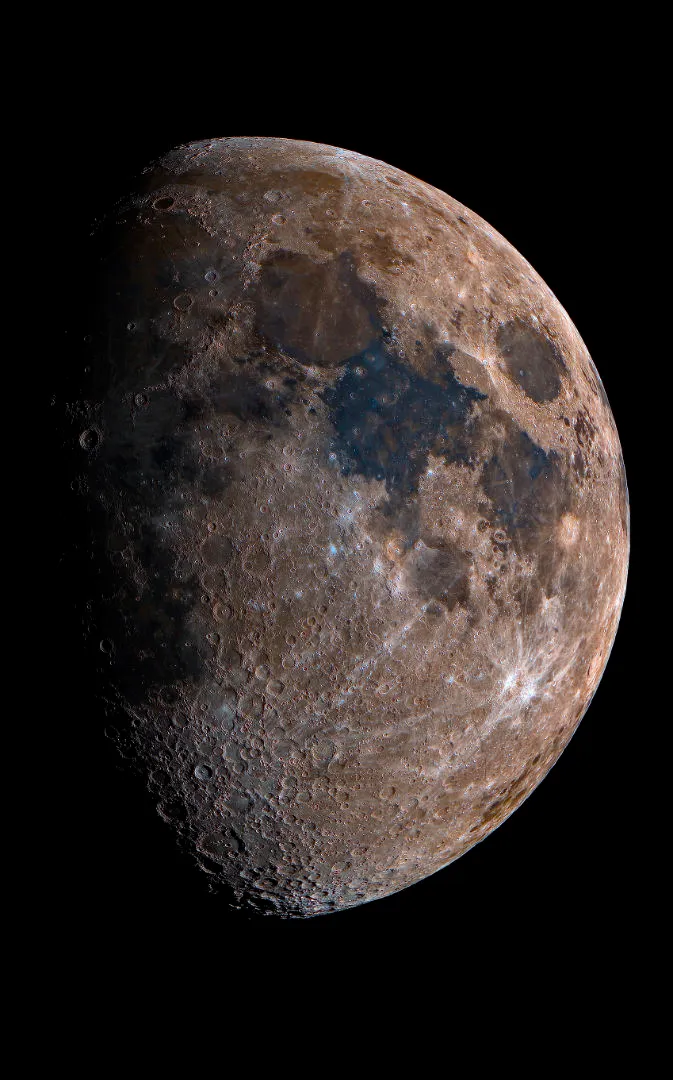 The Moon Fernando Oliveira de Menezes, Munhoz, Brazil, 3 January 2023 Equipment: ZWO ASI 6200MC COLED camera, Sky-Watcher Esprit 150 ED Pro refractor, Baader Moon Filter 