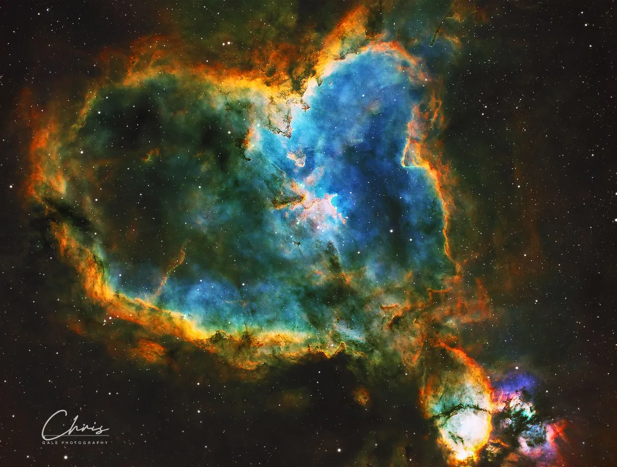 The Heart Nebula Chris Gale, Pembrokeshire, Wales, March 2023 Equipment: ZWO ASI2600MM Pro camera, Sky-Watcher Esprit 80ED refractor, Sky-Watcher EQ-6R mount 