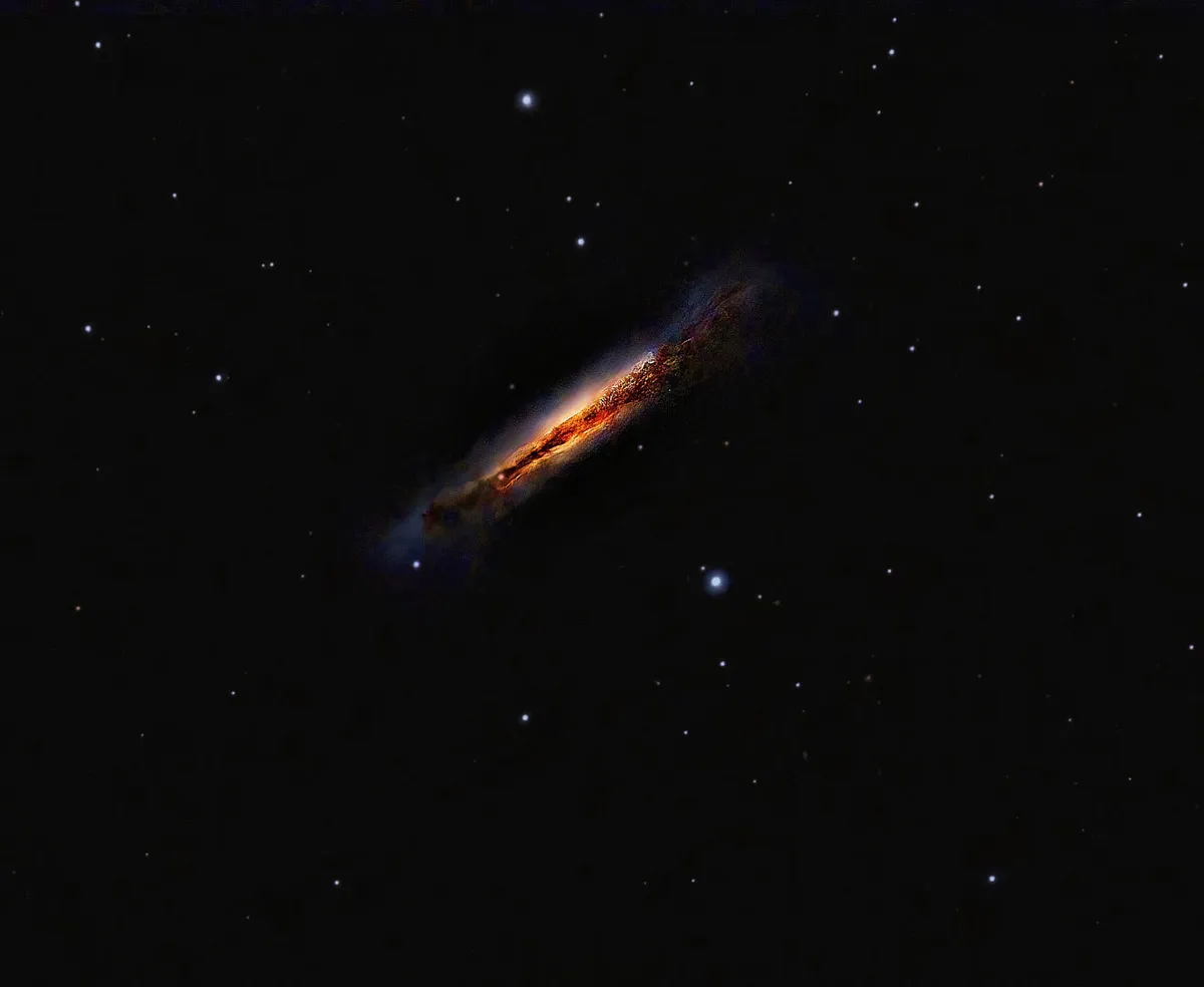 NGC 3628, The Hamburger Galaxy Peter Rea, Wigan, 22 March 2023 Equipment: ZWO ASI533MC Pro camera, Altair 60 EDF refractor, Sky-Watcher HEQ5 Pro mount 