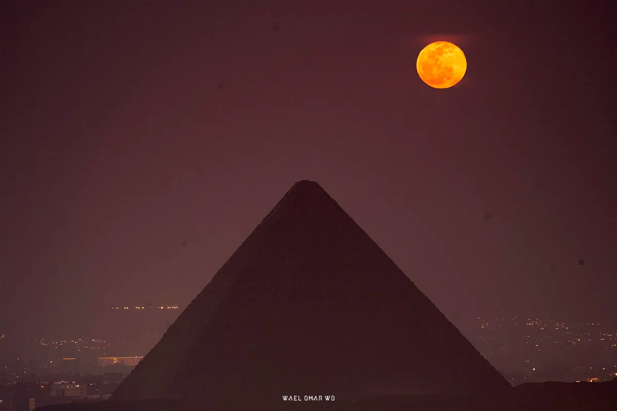 Moon over the Pyramids Wael Omar, Giza, Egypt, 6 April 2023 Equipment: Canon EOS 200D DSLR camera, 18-55mm lens (wide image); Sony A7 III mirrorless camera (close shots)