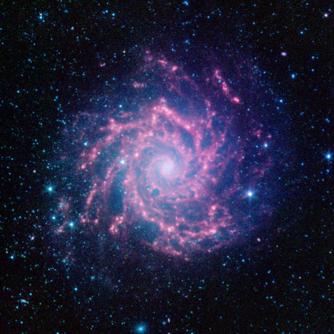 M74, the Phantom Galaxy Spitzer Space Telescope, 24 April 2023 Credit: NASA/JPL-Caltech