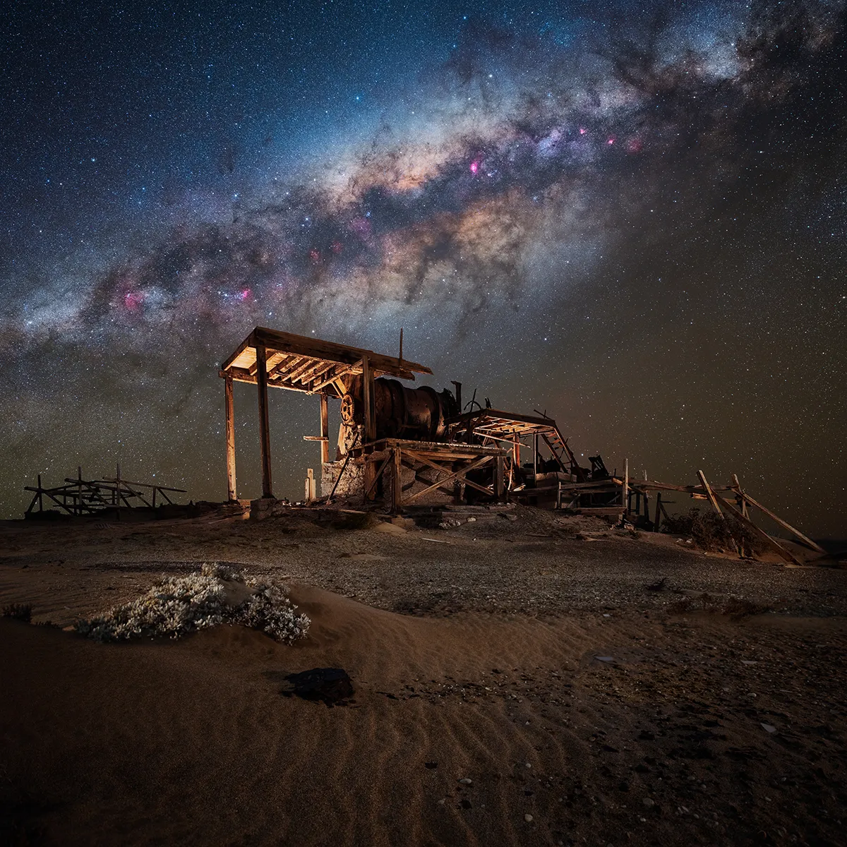 Sperrgebiet, by Vikas Chander, Bogenfels, Namib Desert, Namibia, Category: People & Space Equipment: Nikon D850 camera, 21 mm f/2.8, ISO 800, 30-second exposure