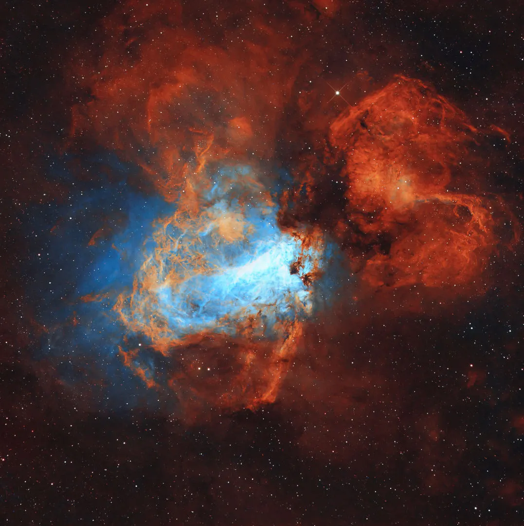 The Omega Nebula Harshwardhan Pathak, El Sauce Observatory, Chile (remote access), 4 April 2023 Equipment: FLI ProLine PL 16803 mono CCD camera, CHI-2 ASA 500N 50cm f/3.8 reflector, ASA DDM85 mount