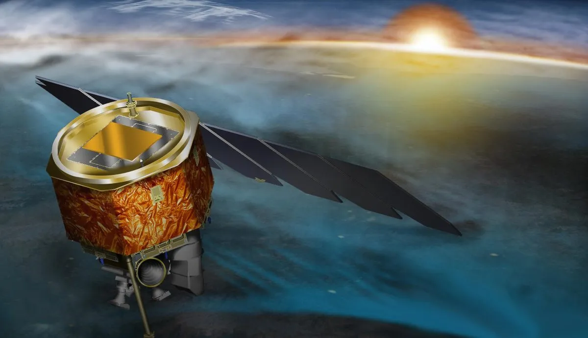 Artist's impression showing the Aeronomy of Ice in the Mesosphere spacecraft in action. Credit: NASA