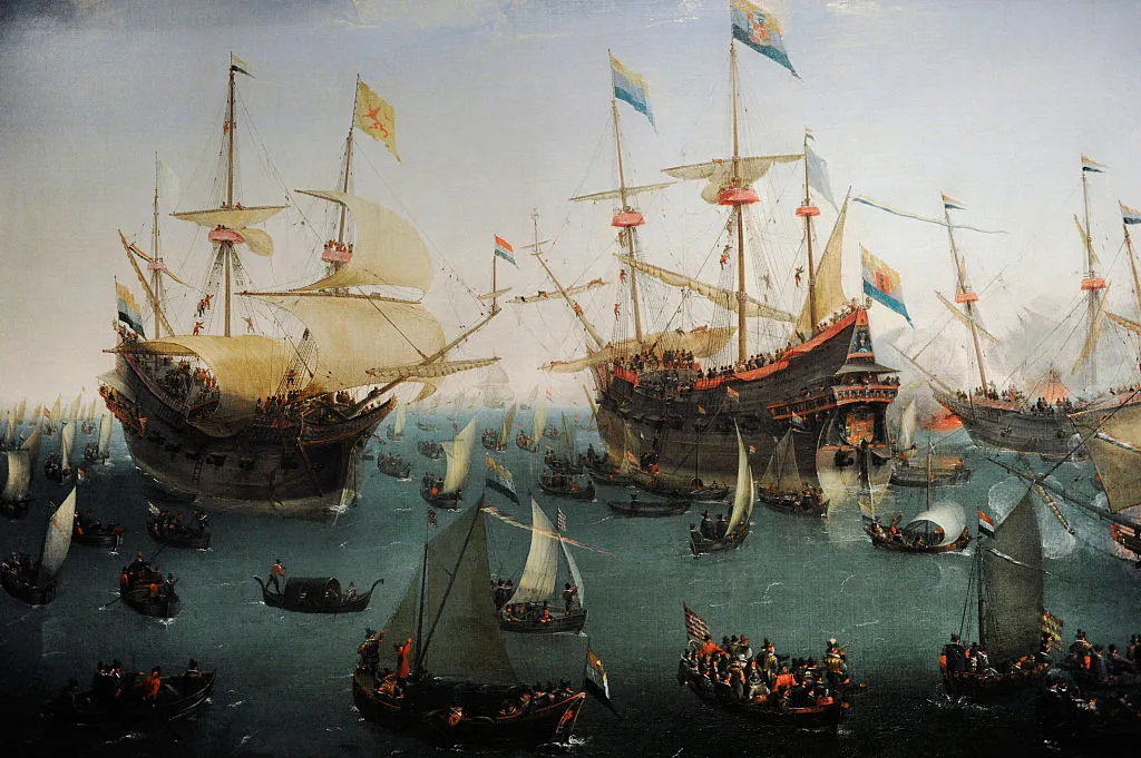 The Return to Amsterdam of the Second Expedition to the East Indies, 1599. Hendrik Cornelisz Vroom (1566-1640). Photo by PHAS/Universal Images Group via Getty Images