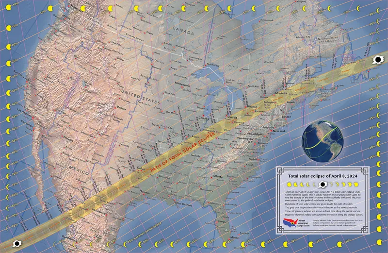 Map of totality for the 8 April 2024 eclipse. Credit: greatamericaneclipse.com