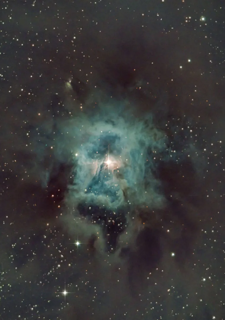 Iris Nebula Steve Thexton, Burton in Kendal, Cumbria, UK, late April 2023 Equipment: ZWO ASI2600MC-Pro CMOS camera, Celestron 9.25