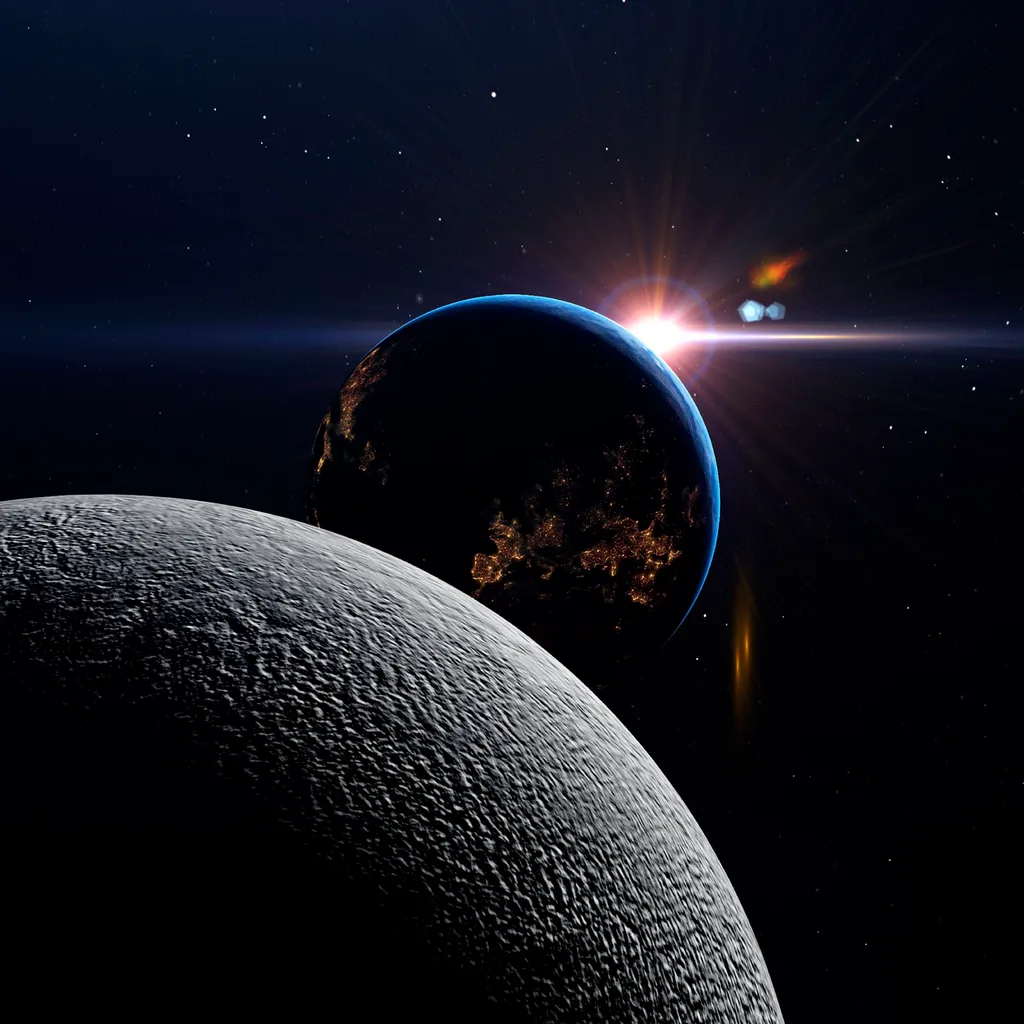 Moon, Earth and the Sun. Credit: FreelanceImages/Universal Images Group/SCIENCE PHOTO LIBRARY