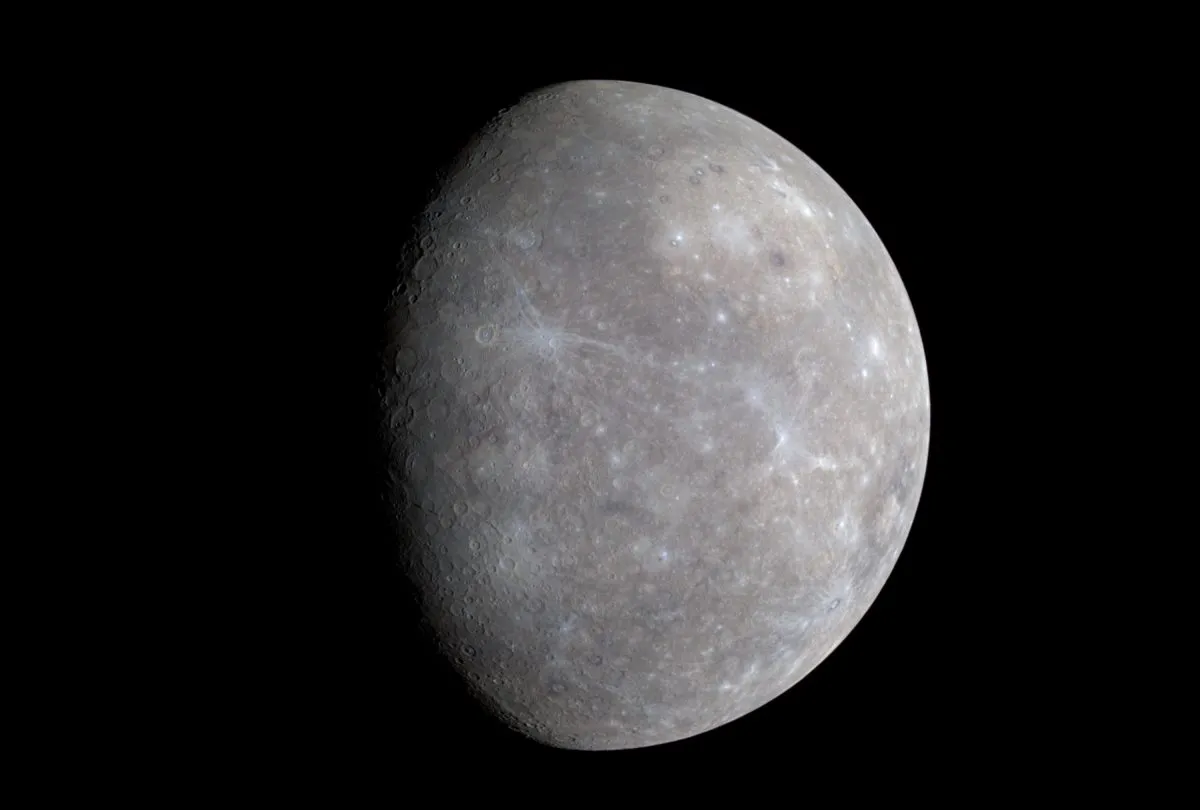 View of Mercury captured by the MESSENGER spacecraft. Credit: Source: NASA/Johns Hopkins University Applied Physics Laboratory/Carnegie