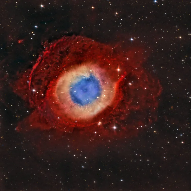 NGC 7293, the Helix Nebula Daniel Stern, Rio Hurtade, Chile, 5, 7, 13, 14 and 15 June 2023 Equipment: Moravian C4-1600 CMOS camera, PlaneWave CDK17 f/6.8 astrograph, PlaneWave L-500 mount
