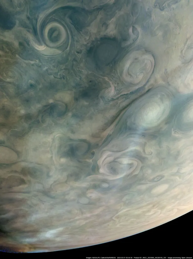 Jupiter Juno spacecraft, 22 June 2023 Credit: NASA/JPL-Caltech/SwRI/MSSS. Image processing: Björn Jónsson © CC NC SA