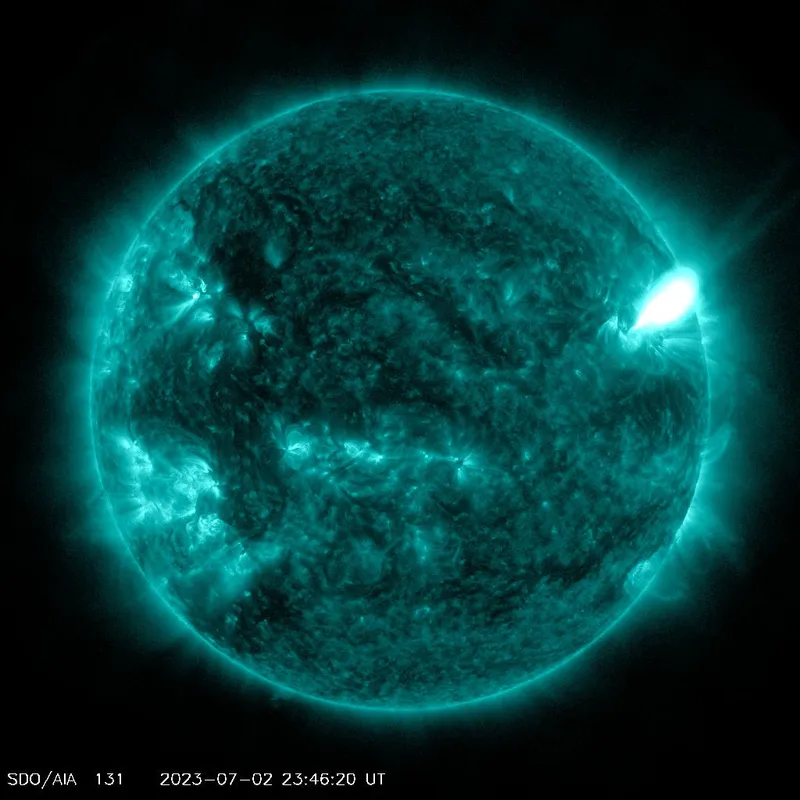 Solar flare NASA Solar Dynamics Observatory, 3 July 2023 Credit: NASA/SDO