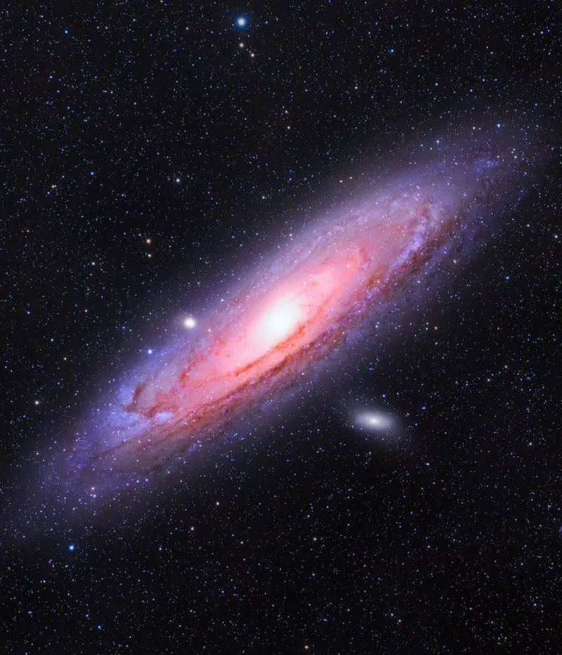 M31, the Andromeda Galaxy Harshwardhan Pathak, IC Astronomy Observatory, Spain, captured remotely via Telescope Live, 15 July 2023 Equipment: QHY600PH-M mono CMOS camera, Takahashi FSQ-106EDX4 astrograph, Paramout MIX  mount
