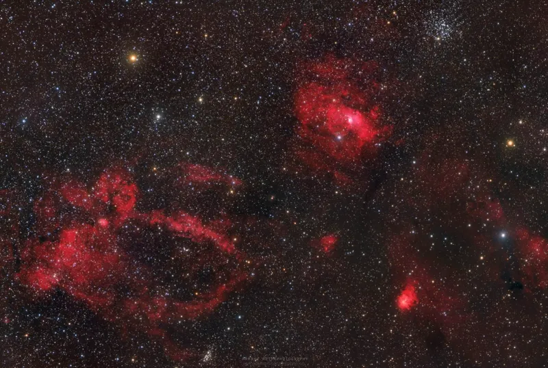 NGC 7635, the Bubble Nebula Prabhu Astrophotography, Emirates Astronomical Observatory, 25-28 November 2022 Equipment: ZWO ASI294MM Pro mono CMOS camera, Sky-Watcher Esprit 80ED triplet apo refractor, Sky-Watcher AZ-EQ6 mount