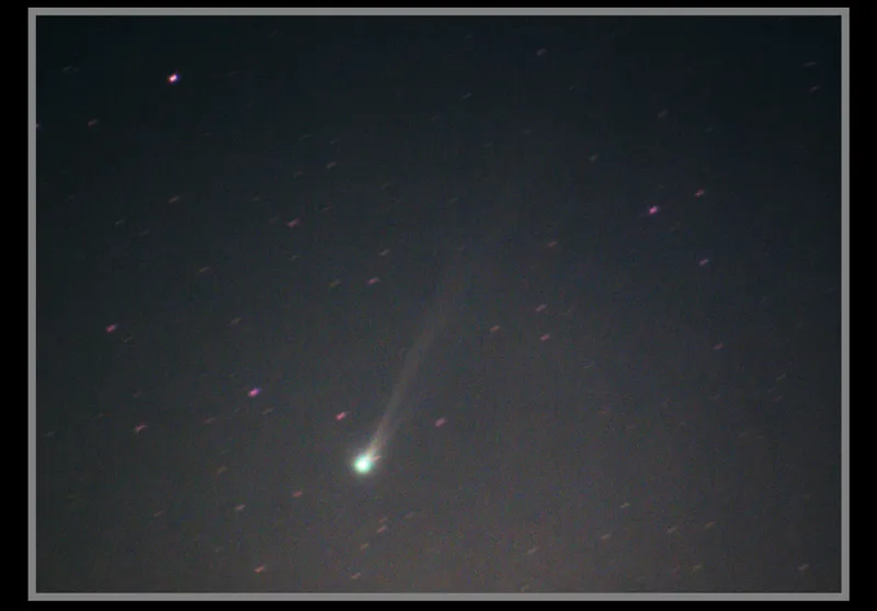 Image of Comet P1 Nishimura captured by Stuart Atkinson from Kendall, Cumbria UK. Equipment: Canon EOS 700D DSLR camera, 300mm lens, iOptron Sky Tracker motorised mount. Image is a crop from a processed stack of 20 frames.