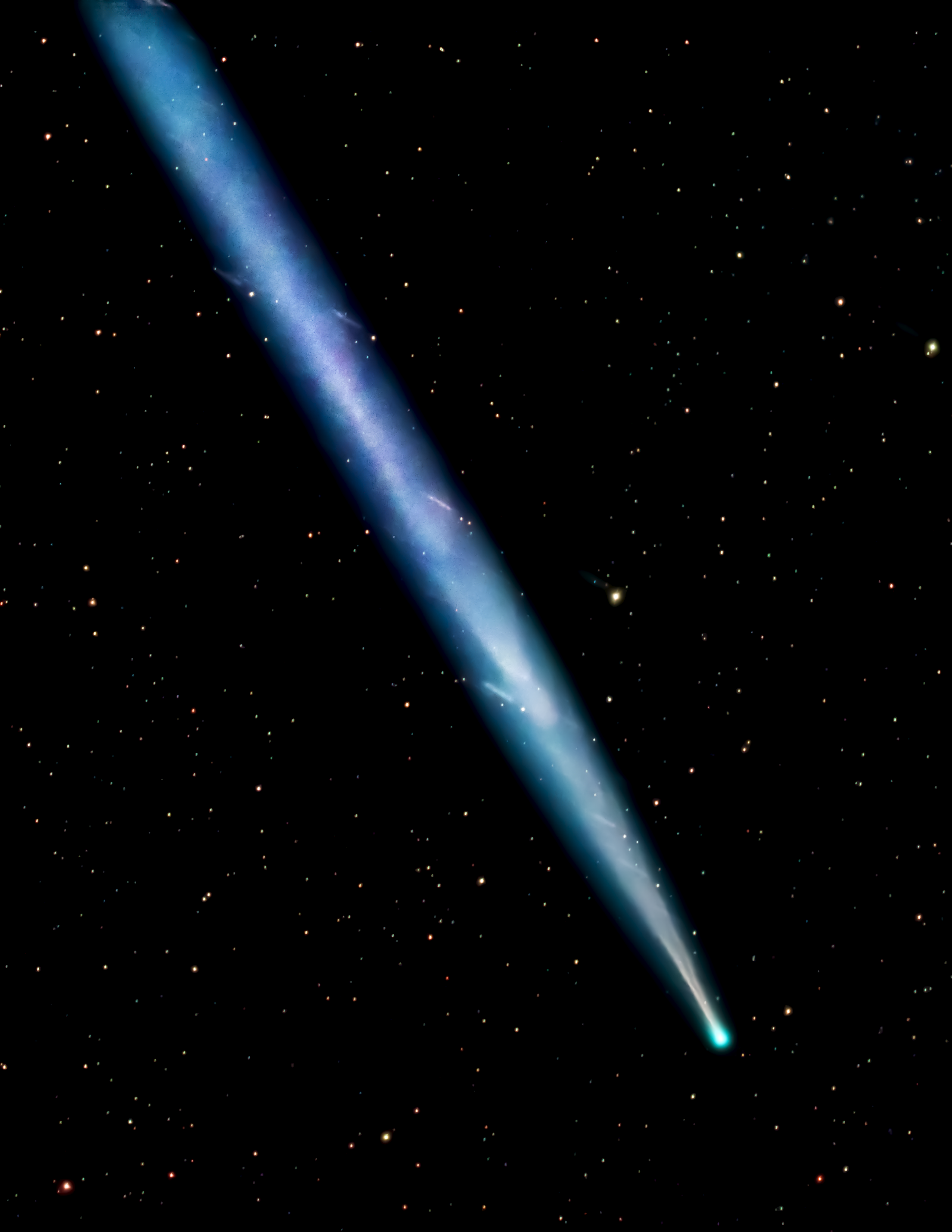 Timothy Prosser ha scattato questa immagine della cometa P1 Nishimura attraverso il suo telescopio la mattina del 5 settembre 2023. Attrezzatura: telescopio Cassegrain Celestron C6, obiettivo HyperStar, lunghezza focale 300 mm, f/2.  Zoo Completo 2600MC.  Timoteo dice: "C’erano una serie di fattori che lavoravano contro di me.  Innanzitutto, la cometa si è alzata alle 3:46 PDT e il crepuscolo mattutino è iniziato sul serio alle 5:00 PDT."Stavo fotografando la cupola dell'inquinamento luminoso nelle Tri-Cities dello Stato di Washington, la luna era vicina e forse avevo anche delle nuvole alte."Tuttavia, sono riuscito a ottenere 30 minuti di dati per la raccolta.  Sono rimasto sorpreso dal risultato.  Osservando i dati grezzi, sono rimasto stupito dalla potenza dei software di elaborazione astrofotografica come PixInsight."