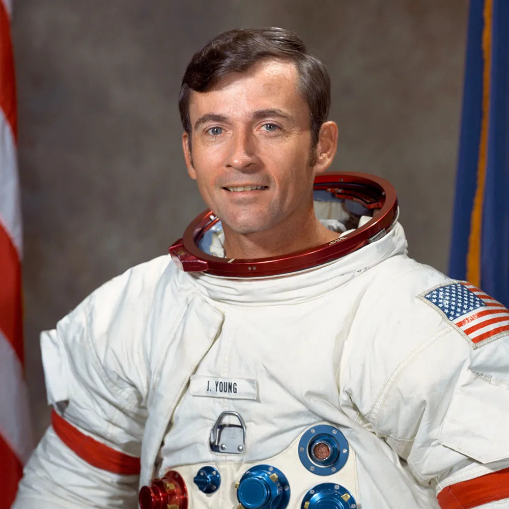 9th person to walk on the moon john young