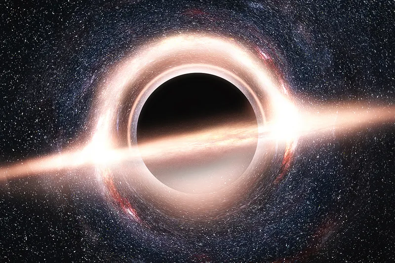 Artist's impression of light bending around a supermassive black hole. Credit: keanu 2 / Getty Images
