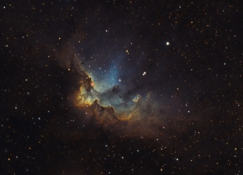 Wizard Nebula Leticia Theobald, Stevenage, Herts, 29 July-8 August 2023 Equipment: ZWO ASI2600MM Pro mono CMOS camera, William Optics Zenithstar 73 III apo refractor, Sky-Watcher HEQ5 Pro mount