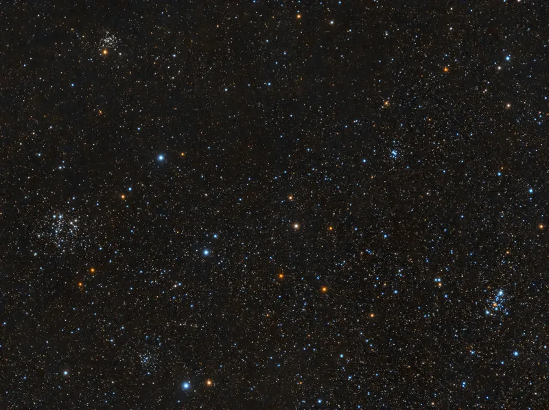 Star clusters in Cassiopeia Massimo Di Fusco, Ferra, Italy, 7 September 2023 Equipment: Poseidon-C Pro (IMX571) colour APS-C camera, Sky-Watcher Evostar 80ED refractor, Sky-Watcher EQ6-R Pro mount