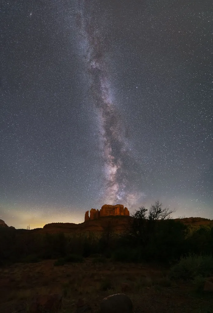 Milky Way over Cathedral Rock Prashant Naik, Sedona, Arizona, USA, 14 August 2023 Equipment: Sony Alpha a7 IV mirrorless camera