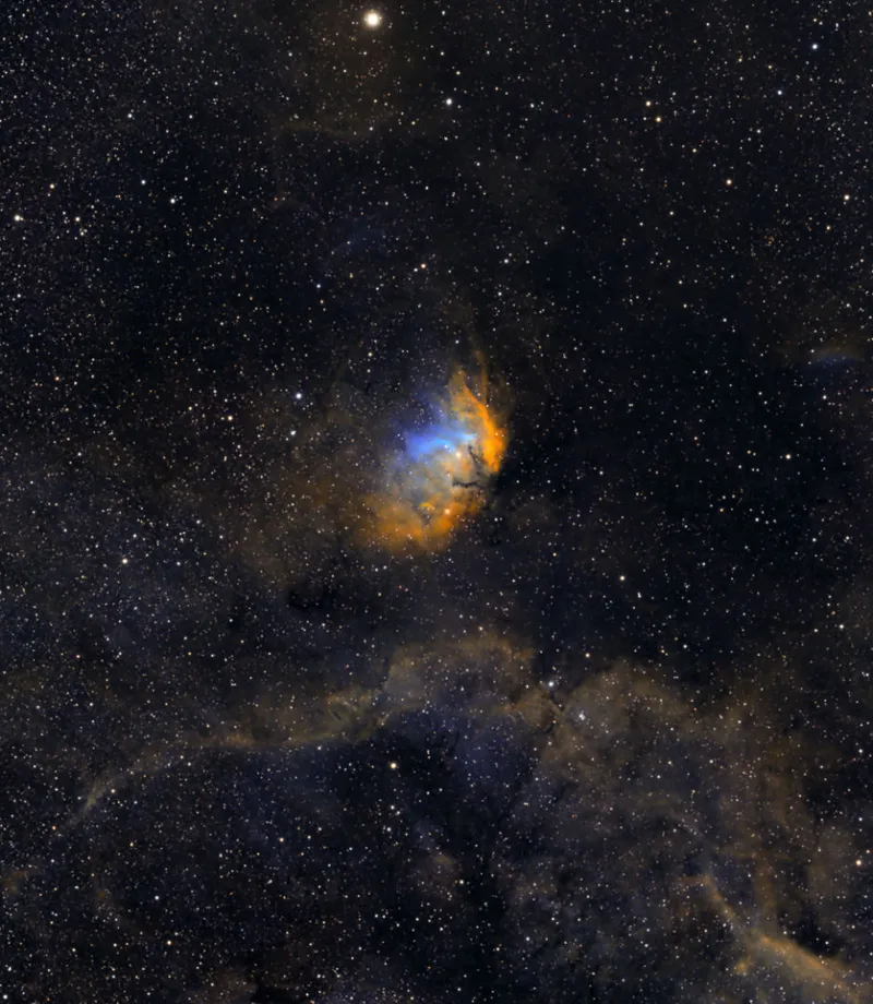 Sh2-101, the Tulip Nebula Mike Read, Corsley, Wiltshire, 19 and 21-24 August 2023 Equipment: QHY268M mono CMOS camera, Sky-Watcher Esprit 100ED triplet apo refractor, Sky-Watcher EQ6-R mount
