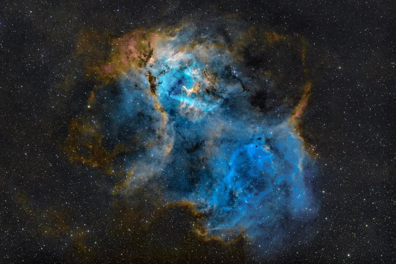 Sh2-132, the Lion Nebula Patrick A Cosgrove, Honeoye Falls, New York, USA, 1- 6 September 2021 (reprocessed 2023) Equipment: ZWO ASI1600MM Pro mono CMOS camera, Askar FRA400 quintuplet apo astrograph, iOptron CEM26 mount