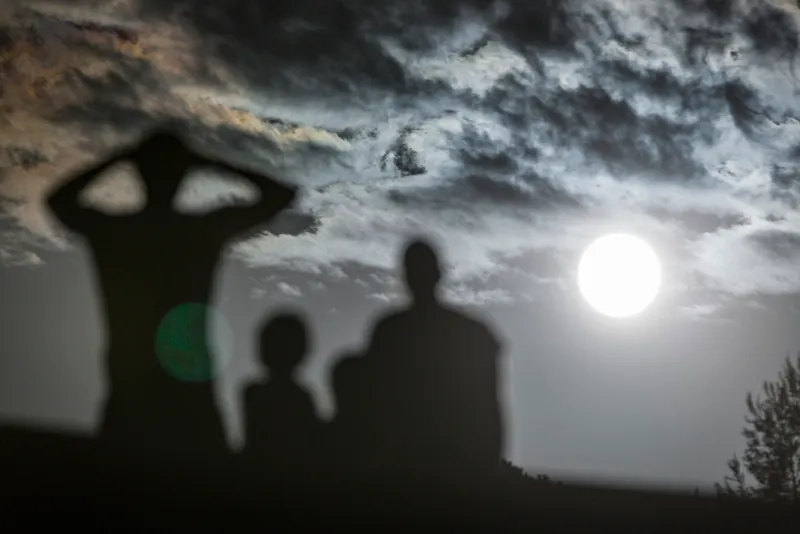 Watch the lunar eclipse with kids, but don't expect a dramatic spectacle! Credit: Alexandros Maragos / Getty Images