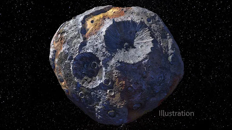 Illustration of Asteroid 16 Psyche. Credit: NASA/JPL-Caltech/ASU