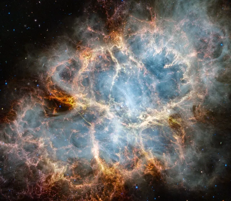 Webb image of the Crab Nebula. Credit: Credit: NASA, ESA, CSA, STScI, T. Temim (Princeton University)