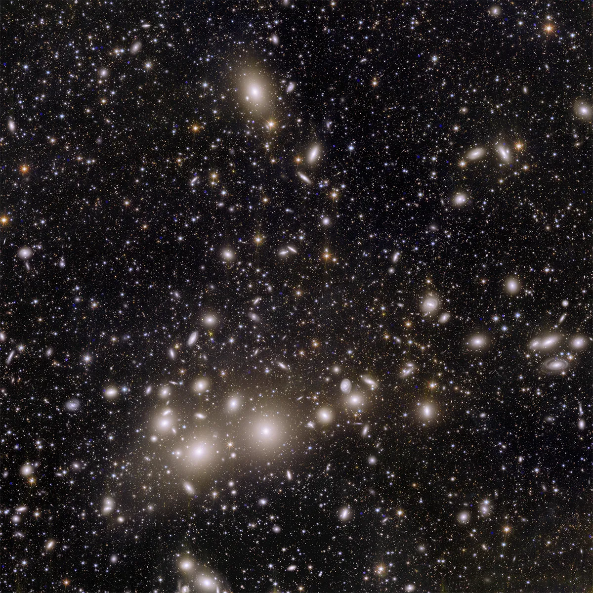 The Perseus cluster of galaxies, captured by the European Space Agency's Euclid mission. Released 7 November 2023. Credit: ESA/Euclid/Euclid Consortium/NASA, image processing by J.-C. Cuillandre (CEA Paris-Saclay), G. Anselmi; CC BY-SA 3.0 IGO