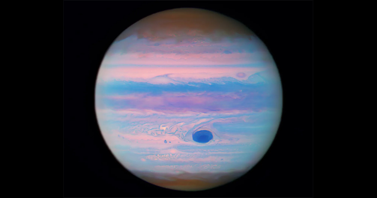 Hubble legt Jupiter vast in ultraviolet licht