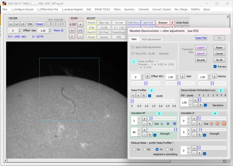Improve your hydrogen alpha images of the Sun step 1. Credit: Dave Eagle
