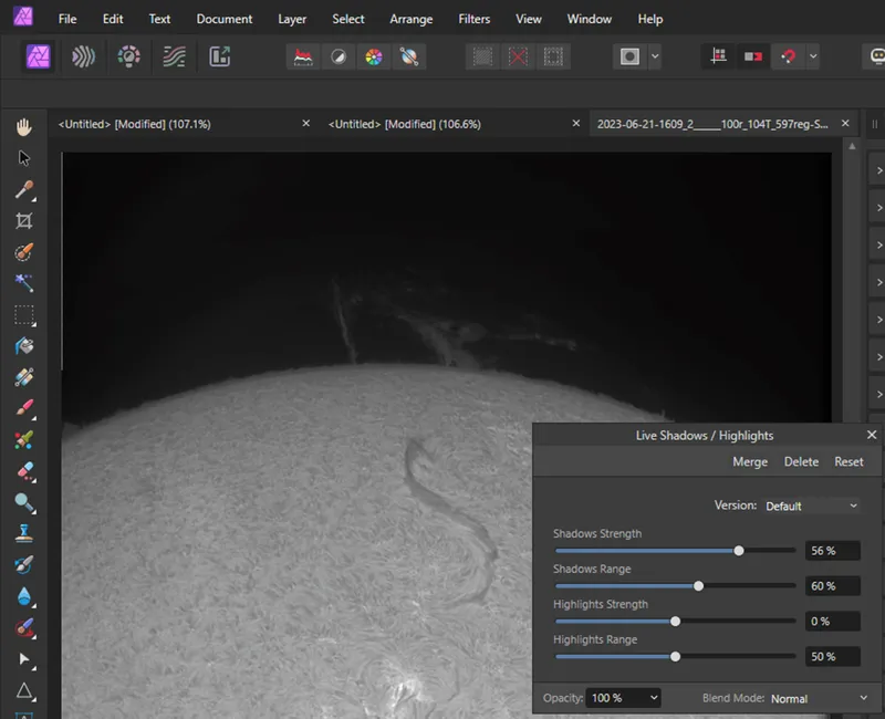 Improve your hydrogen alpha images of the Sun step 2. Credit: Dave Eagle