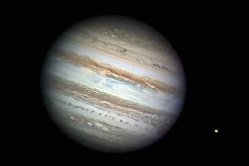 An image of Jupiter captured using a planetary camera. Credit: Pete Lawrence
