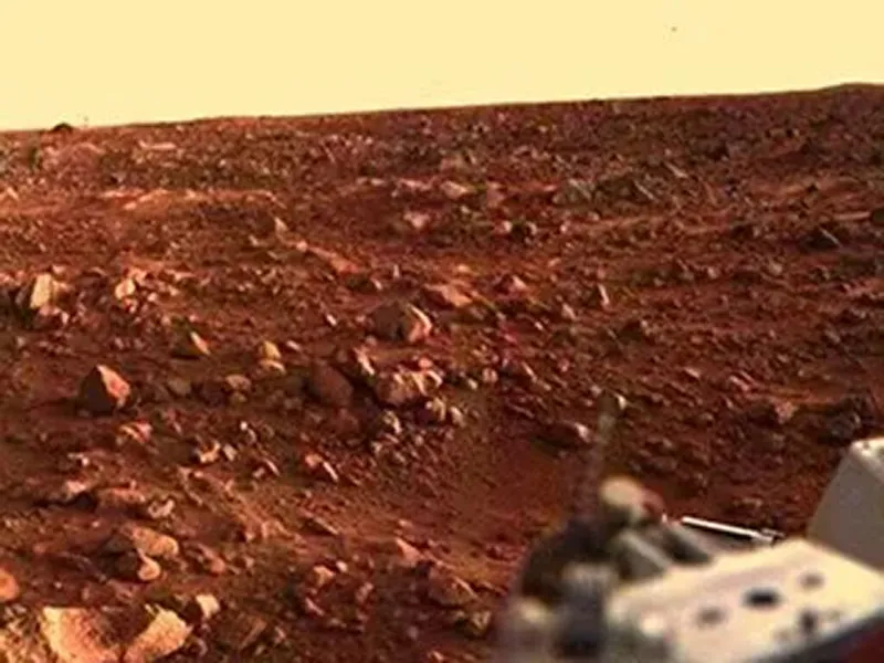 End of another day on Mars! This image is one of the first images of a sunset on Mars, captured by the Viking 1 lander. Credit: 
NASA/JPL/LaRC