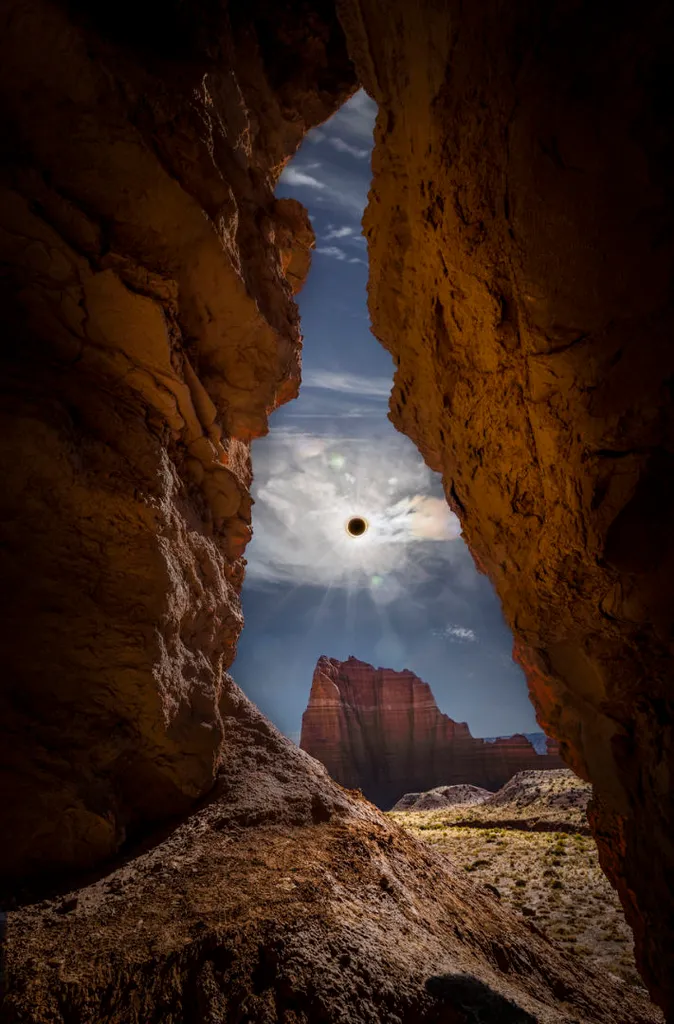Annular eclipse Greg Meyer, Capitol Reef National Park, Utah, USA, 14 October 2023 Equipment: Canon EOS 6D DSLR camera, Sigma 150-600mm lens (Sun); Canon EOS R mirrorless camera (sky); Canon EOS R6 Mk II mirrorless camera (foreground)