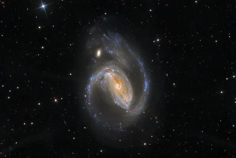 NGC 1097 Warren Keller, data captured remotely via Star Shadows Remote Observatory 2014, reprocessed November 2023 Equipment: Apogee U9 CCD camera, RC Optical Systems 16-inch Richey-Chrétien, PlaneWave Ascension 200HR mount