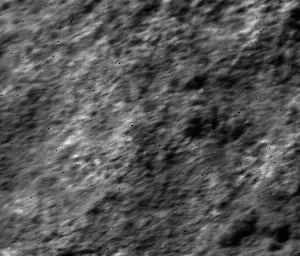 A slightly blurred image of the lunar surface