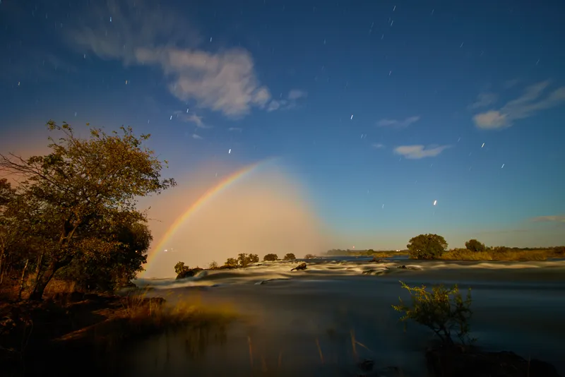 Moonbow in Victoria Falls National Park. Credit: Lennjo / Getty Images