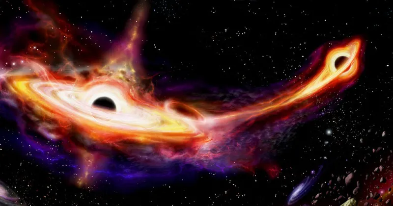 The Final Parsec Problem concerns the merging of supermassive black holes in colliding galaxies. Credit: Draco-Zlat / Getty Images