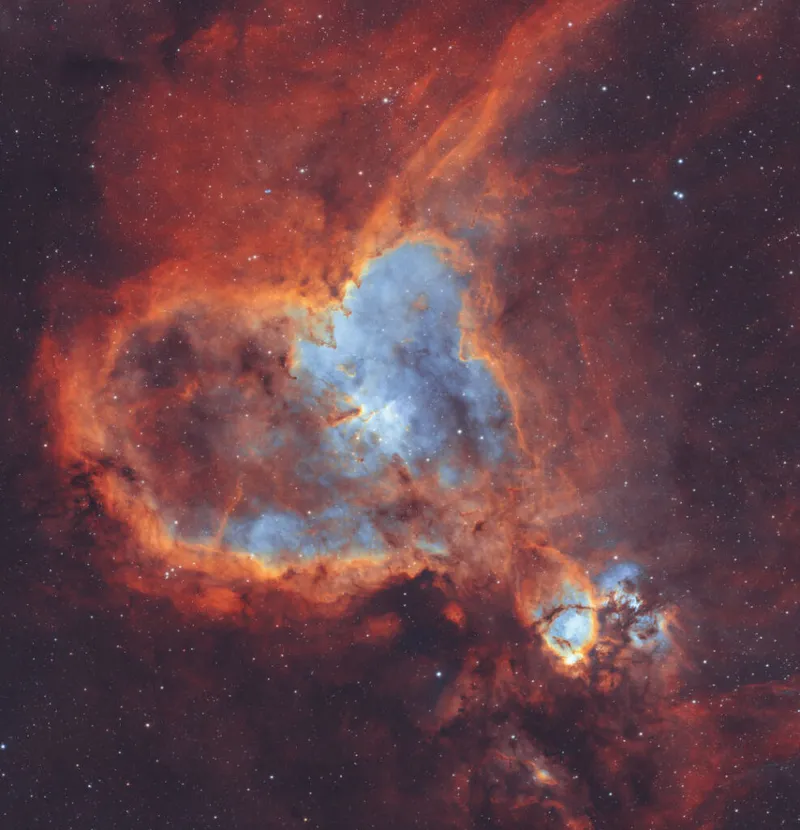 The Heart Nebula Ahmed Waddah, Al Fayoum Desert, Egypt, 12-13 and 16-18 November and 8 and 17 December 2023 Equipment: ZWO ASI2600MM Pro mono CMOS camera, William Optics RedCat 51 Petzval astrograph, ZWO AM5 mount