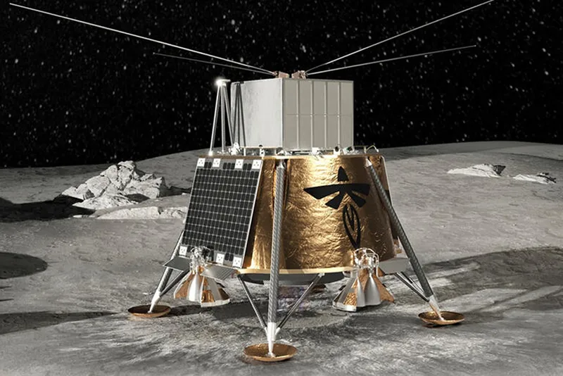 Artist's impression of the LuSEE-Night lander on the far side of the Moon. Credit: Tricia Talbert, NASA