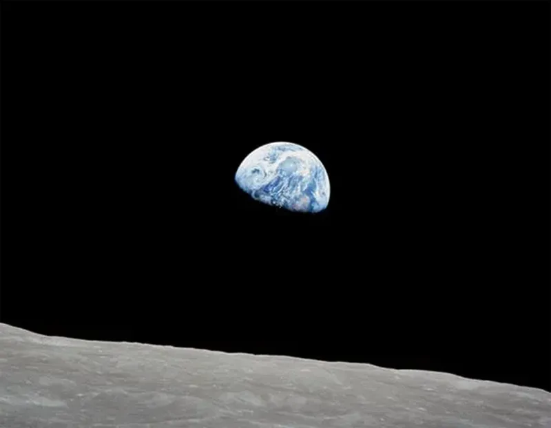 Earthrise on the Moon, captured by the Apollo 8 crew on 24 December 1968. Credit: NASA