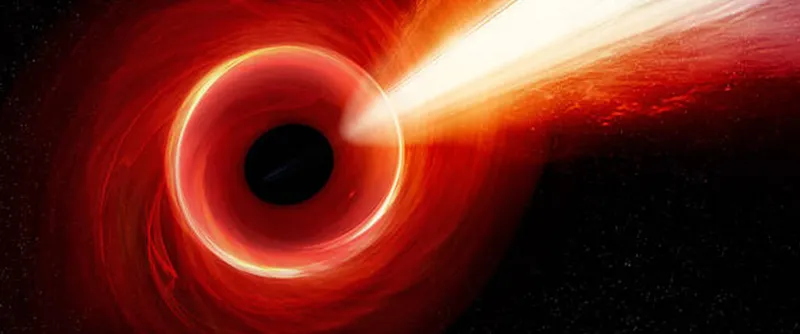 Illustration of a jet speeding away from a black hole. Credit: NASA