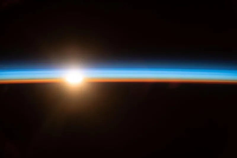 We used to think the Sun was swallowed by night. Now we can even observe sunsets and sunrises from space. Credit: NASA 