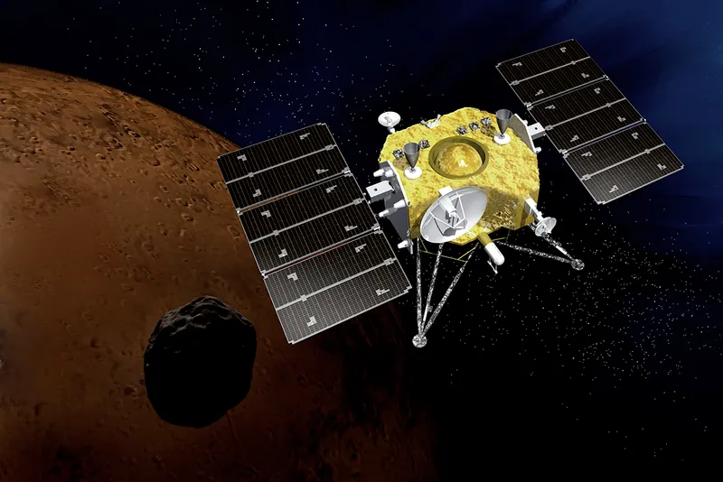 Japan's MMX mission will collect a sample from Mars's moon Phobos and return it to Earth. Credit: JAXA